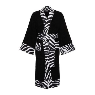Dolce & Gabbana Robes, female, Black, Size: L Terry Cotton Bath Robe