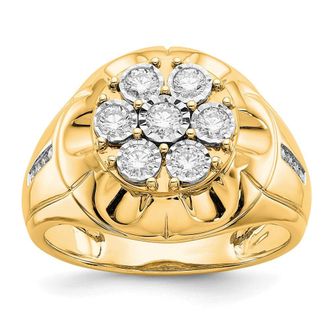 Diamond2Deal 14k Yellow Gold Lab Grown Diamond Wedding Band Ring 0.6Ct Clarity- VS Color- G-H