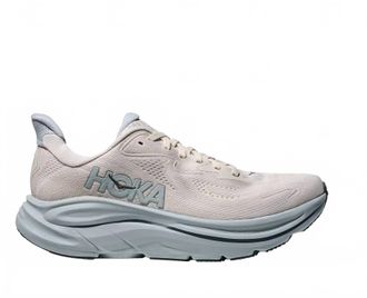 Hoka One One Womens Clifton 10 Running Shoes In Grout / Mineral Blue