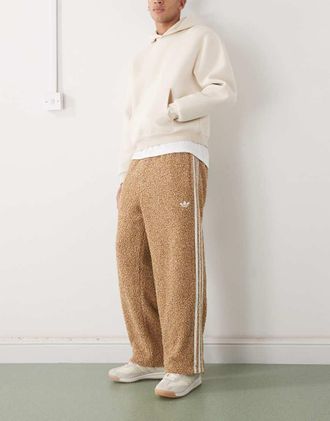 adidas Originals Firebird - Pantaloni sportivi boucl&eacute; marroni-Marrone