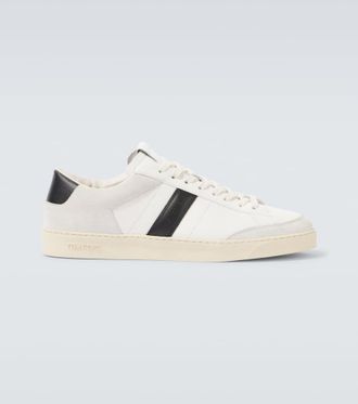 Tom Ford Suede-trimmed leather sneakers