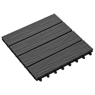 vidaXL Tile De Decking Dise&ntilde;o 3d 11 Pcs Negro 30 X 30 Cm Wpc Vidaxl