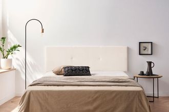 Moonia Moonia - Cabecero Tapizado Alma Acualine 100x50x5 Cm - Beige
