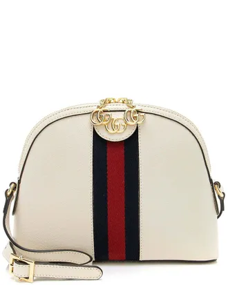 Gucci White Leather Ophidia Dome Small Shoulder Bag (Authentic Pre-Loved)