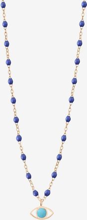 Gigi Clozeau Roségold- und Harzhalskette Eye Classic Bleuet