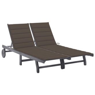 vidaXL Tumbona De Jard&iacute;n 2 Personas Y Cojines Madera Maciza De Acacia Vidaxl