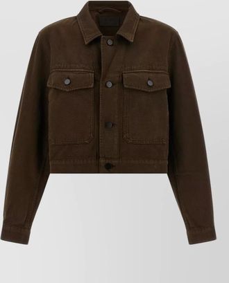 Christophe Lemaire cropped jacket long sleeves chest pockets