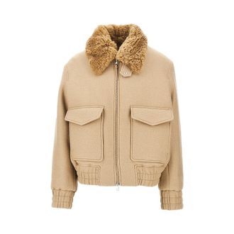 Ami Wool bomber jacket with shearling collar Man XL