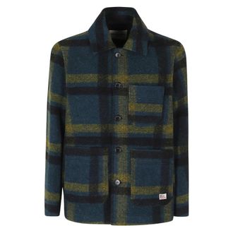 Roy Rogers Jassen, Heren, Blauw, M, Wol, Giacca Work Lana Check