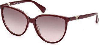 Max Mara MM0045 69T Womens Sunglasses Burgundy Size 58