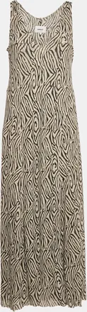 Nanushka Light Grey Printed Jersey Flared Maxi Dress