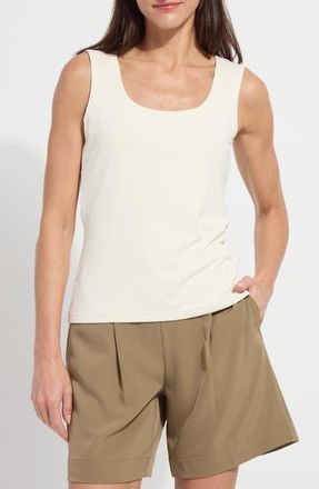 Lyss&eacute; ntials Evie Scoop Neck Tank in Macadamia at Nordstrom, Size X-Small