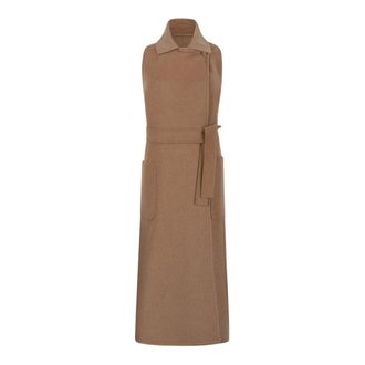 Max Mara Belted Coats, female, Brown, Size: 2XS Berlina1234 Sleeveless Coat