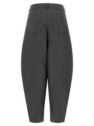 Nude Barrel Silhouette Wool Blend Trousers - Grey
