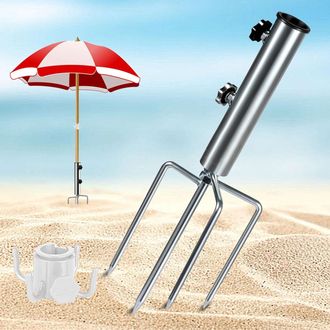 OEM Base Para Sombrilla, Base Para Sombrilla De Playa Con 4 Ganchos Ajustables Surtidos, Fijaci&oacute;n Para Sombrilla De Exterior Para Pesca, Jard&iacute;n, Playa, Pr