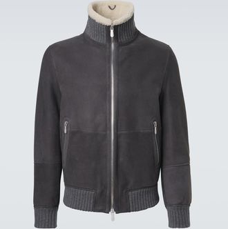 Brunello Cucinelli Chaqueta de ante con borrego