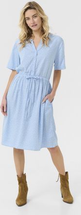 Cream Jurk Feminine Placid Blue Dot blue multi