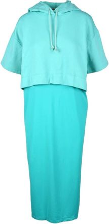Semicouture Dames Jurk Sweatshirt Stijl - Dames - Casual kleedjes - Groen - S - Kleedjes