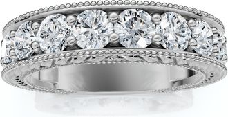 Pompeii3 1Ct Heather Diamond Vintage Wedding Ring 10k Gold Lab Grown