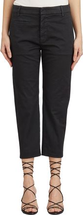 Dondup Womens Ariel Cotton Trousers - Black - Size EU 38 (Womens)