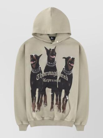 Represent cotton relaxed-fit hooded sweatshirt