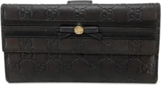 Gucci Pre-owned Portemonnee (tri-fold) - Dames - Vintage Accessoires - Bruin - ONE Size - Leer - Vintage