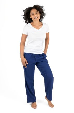 Leveret Womens Cotton Flannel Holiday Pajama Pants in Navy Blue at Nordstrom, Size Xx-Large