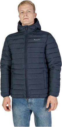 Aquascutum Stijlvolle Bomberjack met Capuchon - Heren - Winterjassen - Blauw - 2XL - Polyester - Jassen