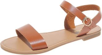 Generic Sketches Womens Shoes Black Summer Women Roma Flat Solid Toe Sandals Casual Shoes Women Yellow, brown, 4 UK