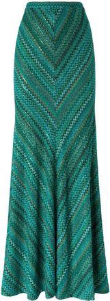 Missoni Gonna lunga con motivo a zigzag - Verde
