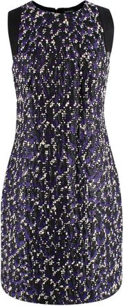 Versace Black & Purple Sleeveless Tweed Mini Dress Size S