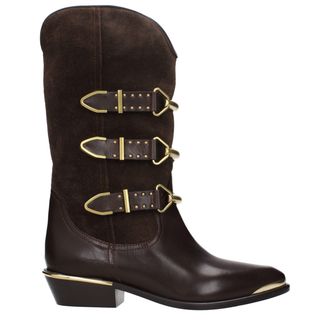 Isabel Marant Brown Leather Ankle Womens Boots