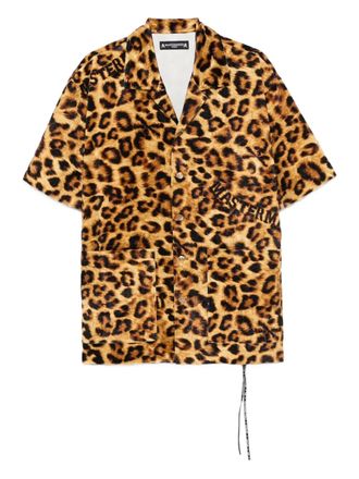 MASTERMIND WORLD leopard-print pocket shirt - men - Polyester - M - Brown