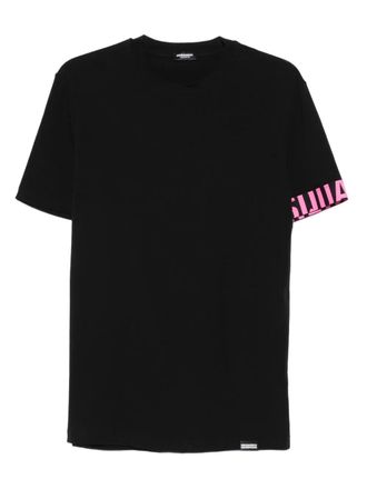 Dsquared2 T-shirt met ronde hals en mouwdetail - Zwart