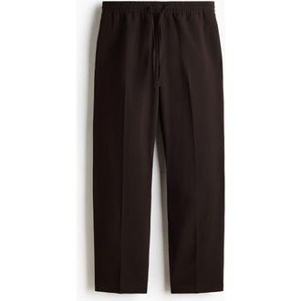 H&M Relaxed Fit Trousers in Dark Brown at Nordstrom, Size Xx-Large