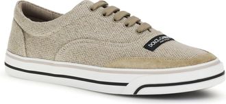 Dolce & Gabbana Mens Dg Sailing Linen Sneakers Beige-Cammello Beige/cammello