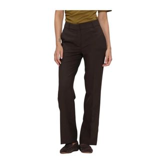 Selected Slfrita Mw Wide Pant Mel - Dames - Broeken - Bruin - Maat: XL Viscose