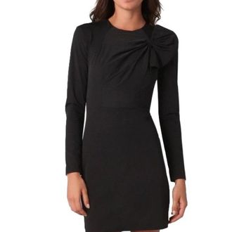 Diane Von F&uuml;rstenberg DVF Black Asymmetric Bow Detail Mini Dress Size M