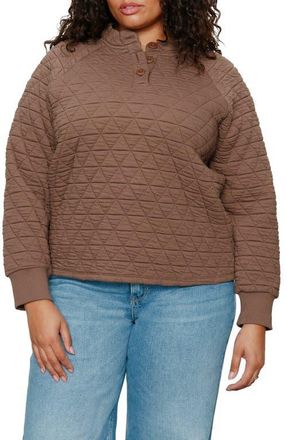 Sanctuary Quilted Popover Top in Morel Brown at Nordstrom, Size 3X