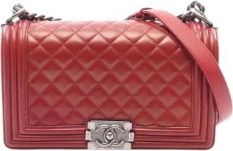 Chanel Pre-owned Leather chanel-bags - Dames - Vintage Schoudertas - Rood - ONE Size - Vintage