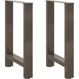 vidaXL Vidaxl - Patas Para Mesa De Comedor De Acero Natural (2 Unidades, 60 X 72-73 Cm)