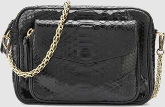 CLARIS VIROT Sac Big Charly Python Chaîne Dorée Noir