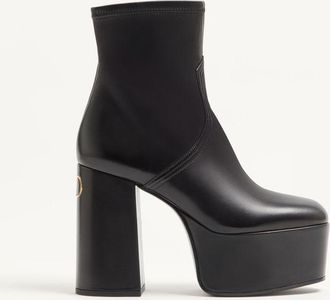 Valentino Garavani Stivaletto Con Plateau Fawcette In Nappa Stretch 120mm Donna NERO 35.5
