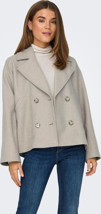 Only Kurzjacke ONLY ONLNANCY JACKET NOOS OTW, Damen, Gr. XL, simply taupe detail:melange, Web, Obermaterial: 100% Polyester, meliert, h&uuml;ftlang, V-Ausschnit