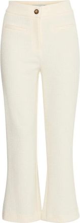 Ichi Cropped flare broek Birch - Dames - Wijde Broeken - Wit - 2XL - Broeken
