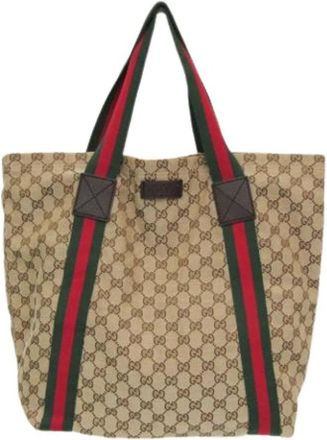 Gucci Pre-owned Sherry Line 189669 Tote Bag - Heren - Vintage Shopper - Veelkleurig - ONE Size - Leer - Vintage