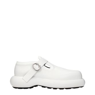 Jil Sander Damess Wit lederen derby