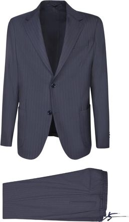 Lardini Blauw Pak Verhoogt Stijl Statement - Heren - Business pakken - Blauw - L - Wol - Kostuums