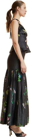 Cynthia Rowley Printed Lurex Skirt in Black Floral at Nordstrom, Size 4
