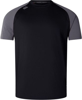 Canterbury Of New Zealand Sportief T-shirt met ronde hals en smalle raglanmouwen voor heren (Zwarte mergel)